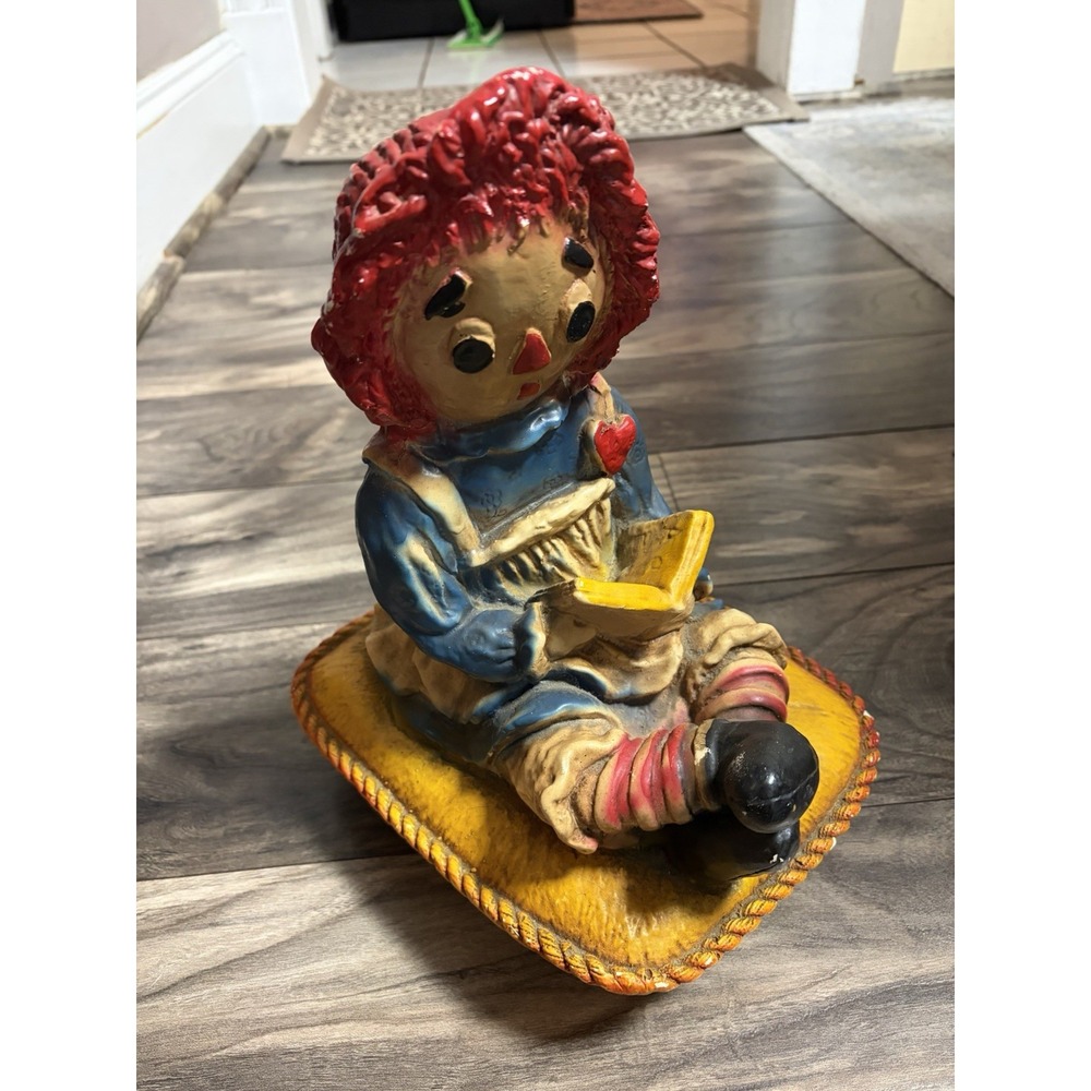 Rare Vintage 1973 Raggedy Ann & Andy Ball Chalkware Hydro Craft Room Decor 12"